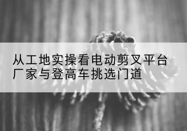 兴县电动剪叉升降平台厂家-从工地实操看电动剪叉平台厂家与登高车挑选门道