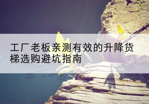 兴县升降货梯怎么选-工厂老板亲测有效的升降货梯选购避坑指南